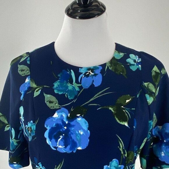 Maggy London Blue Green Floral Dress Size *8 Pictured - Picture 2 of 6